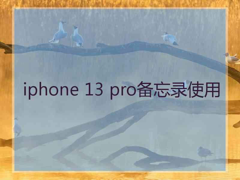 iphone 13 pro备忘录使用