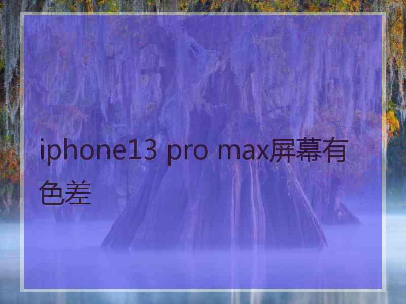 iphone13 pro max屏幕有色差