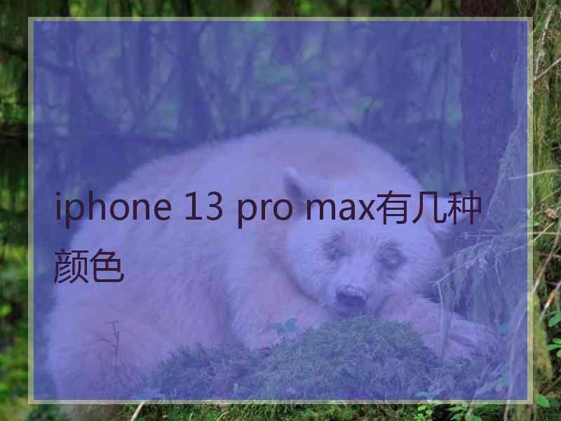 iphone 13 pro max有几种颜色