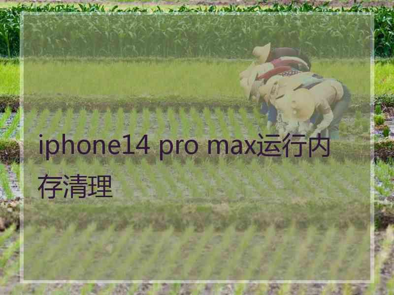 iphone14 pro max运行内存清理