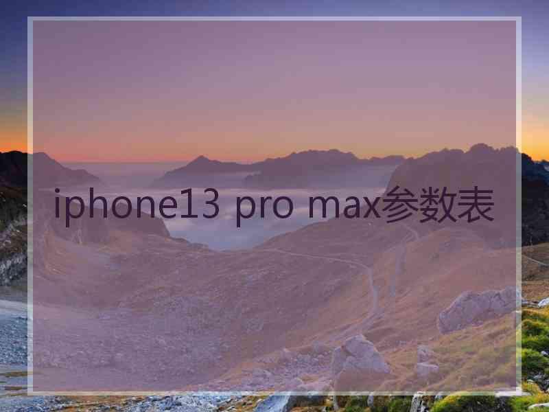 iphone13 pro max参数表