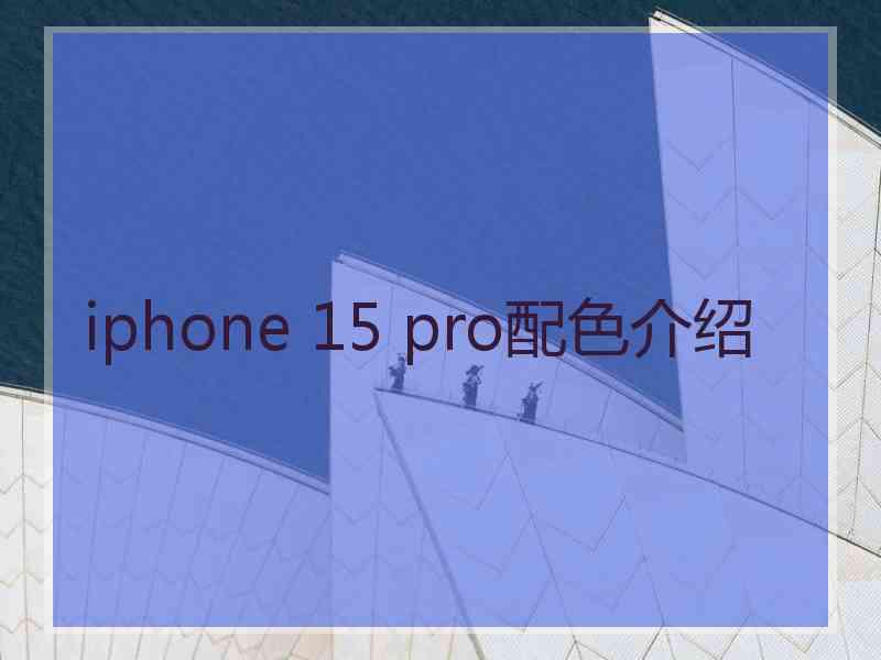 iphone 15 pro配色介绍