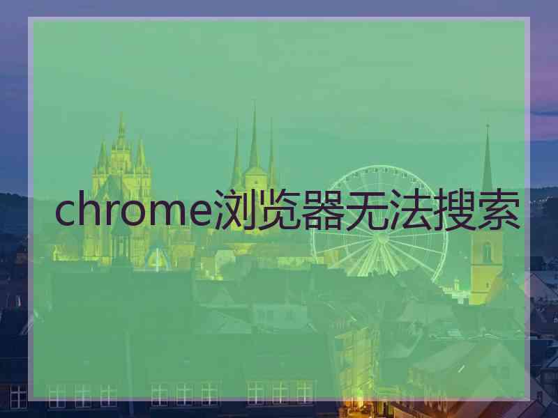 chrome浏览器无法搜索