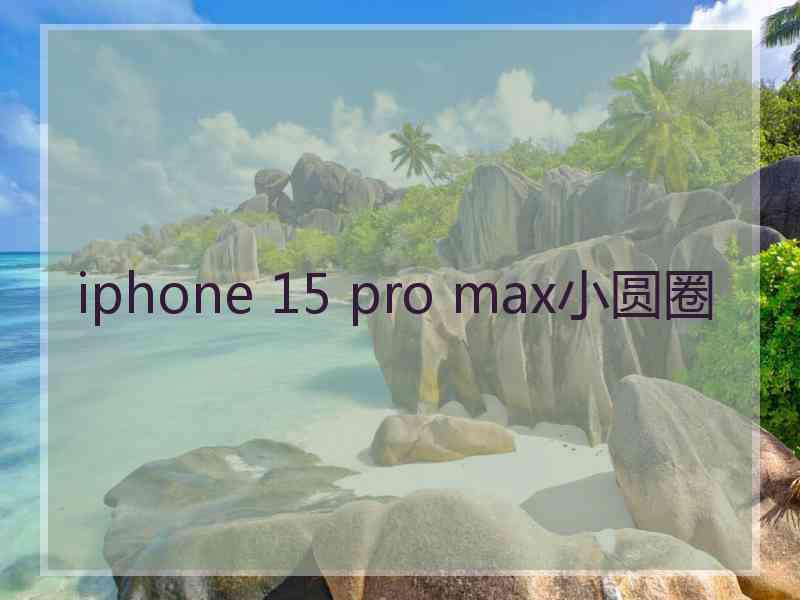 iphone 15 pro max小圆圈