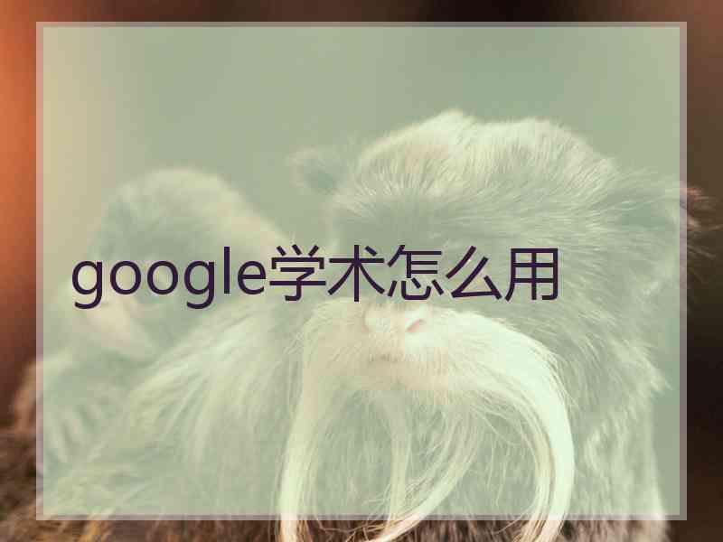 google学术怎么用