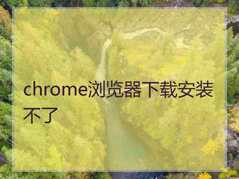 chrome浏览器下载安装不了