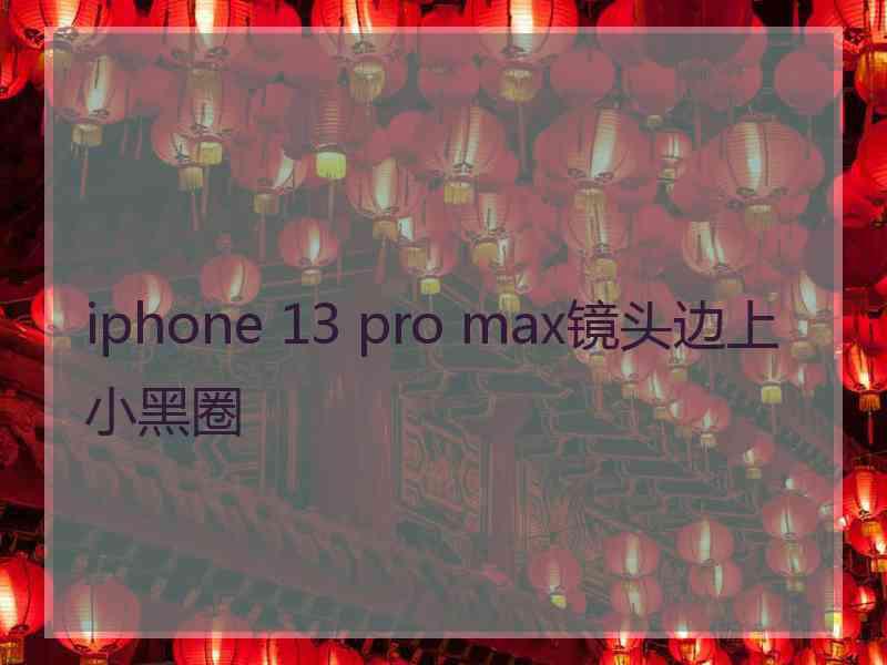 iphone 13 pro max镜头边上小黑圈