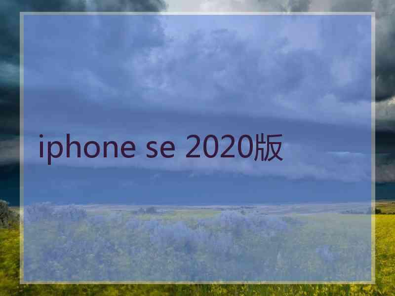 iphone se 2020版