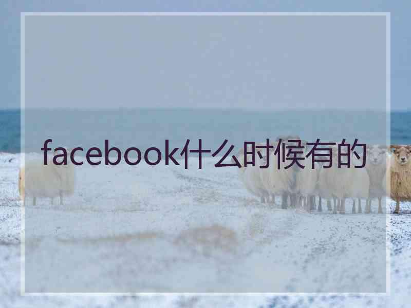 facebook什么时候有的