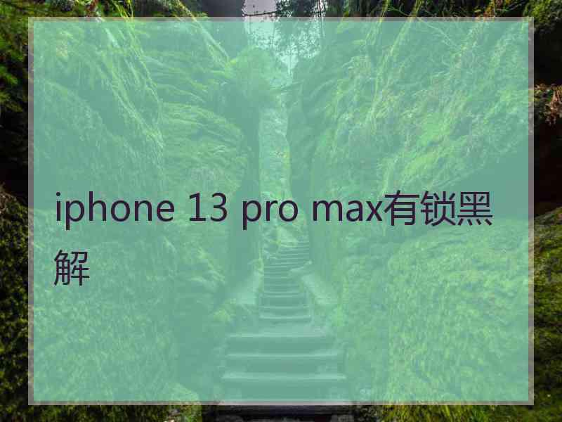 iphone 13 pro max有锁黑解