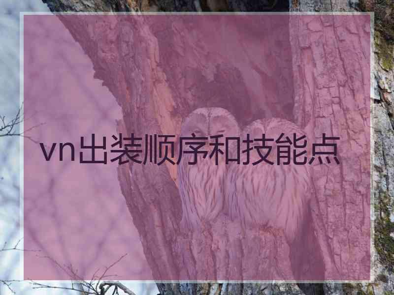 vn出装顺序和技能点