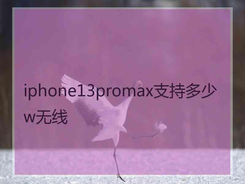 iphone13promax支持多少w无线