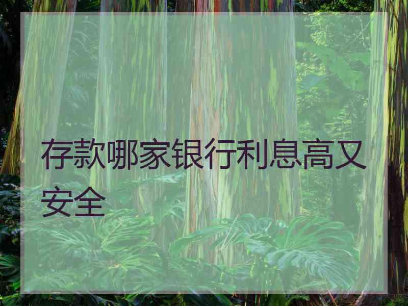 存款哪家银行利息高又安全