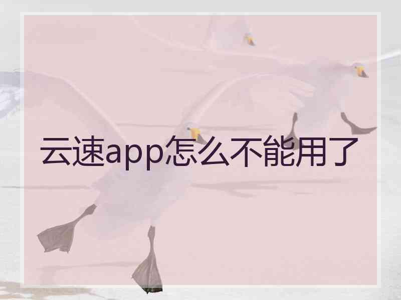 云速app怎么不能用了