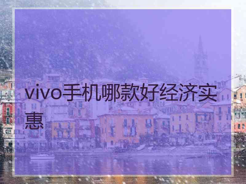 vivo手机哪款好经济实惠