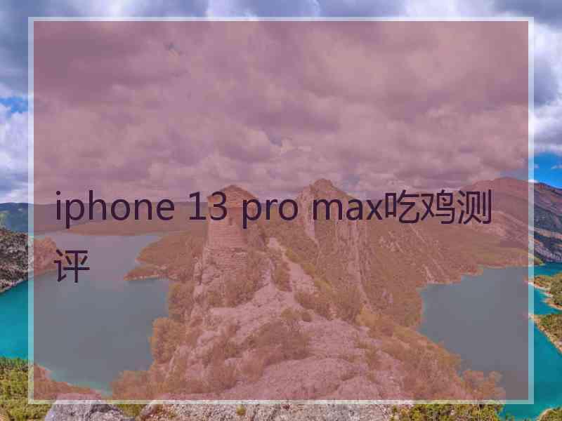 iphone 13 pro max吃鸡测评