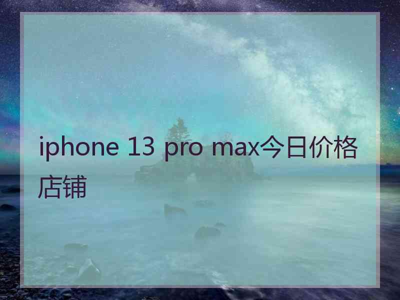 iphone 13 pro max今日价格店铺