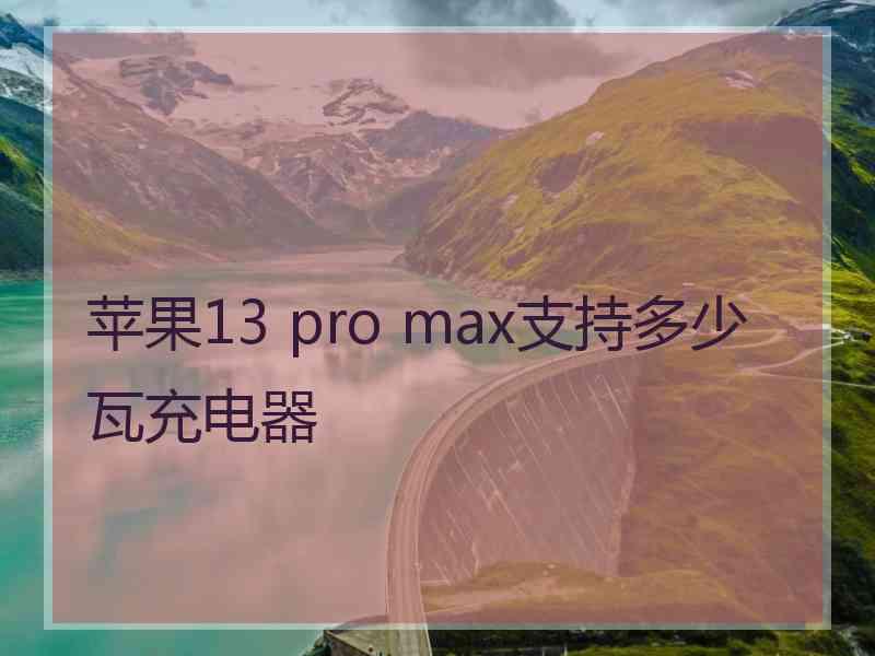 苹果13 pro max支持多少瓦充电器