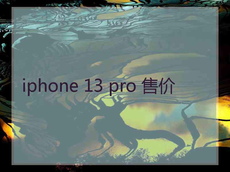 iphone 13 pro 售价