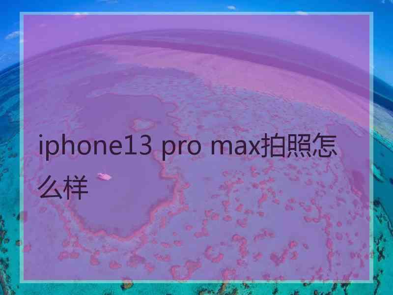 iphone13 pro max拍照怎么样