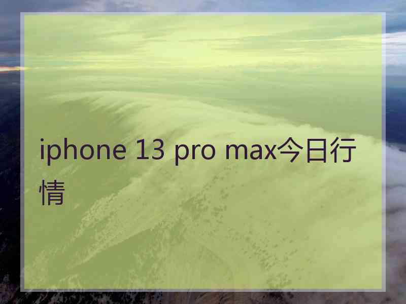 iphone 13 pro max今日行情