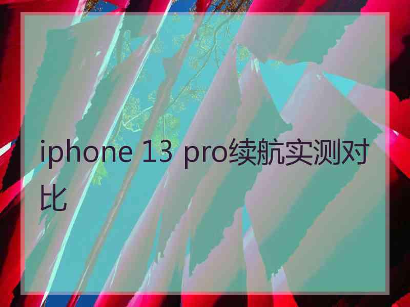 iphone 13 pro续航实测对比