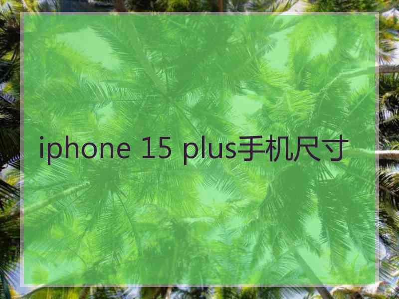 iphone 15 plus手机尺寸