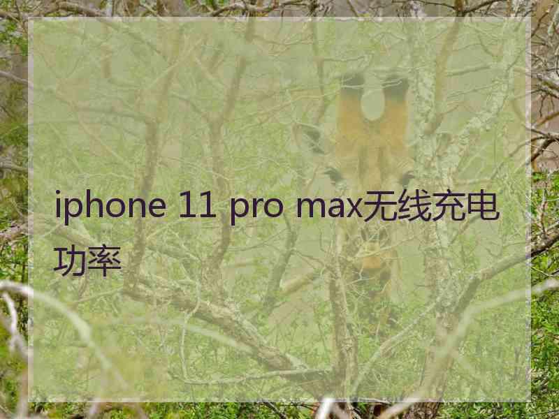 iphone 11 pro max无线充电功率