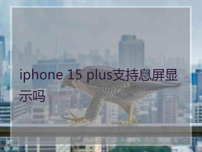 iphone 15 plus支持息屏显示吗