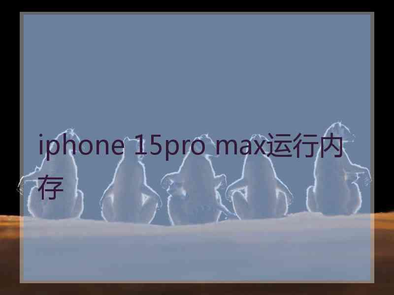 iphone 15pro max运行内存