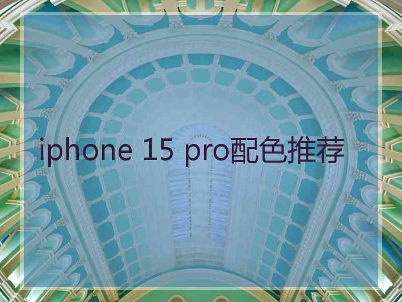 iphone 15 pro配色推荐