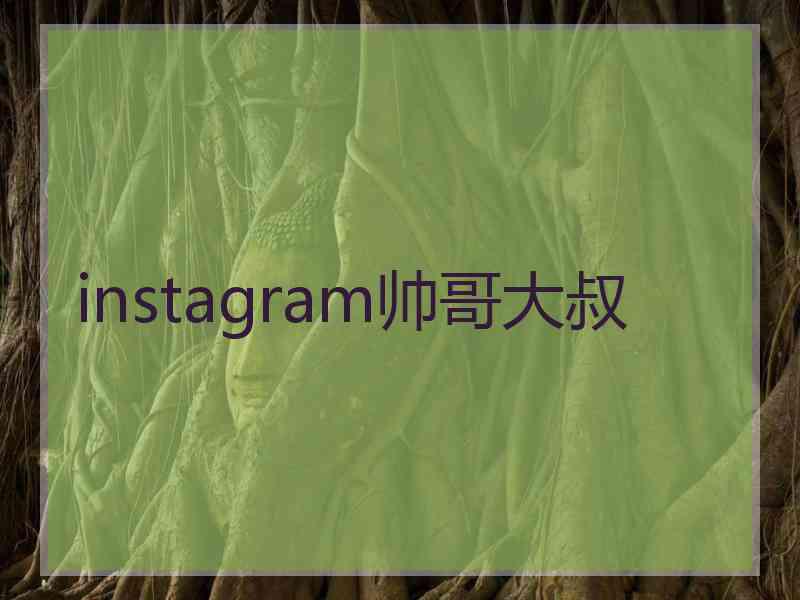 instagram帅哥大叔