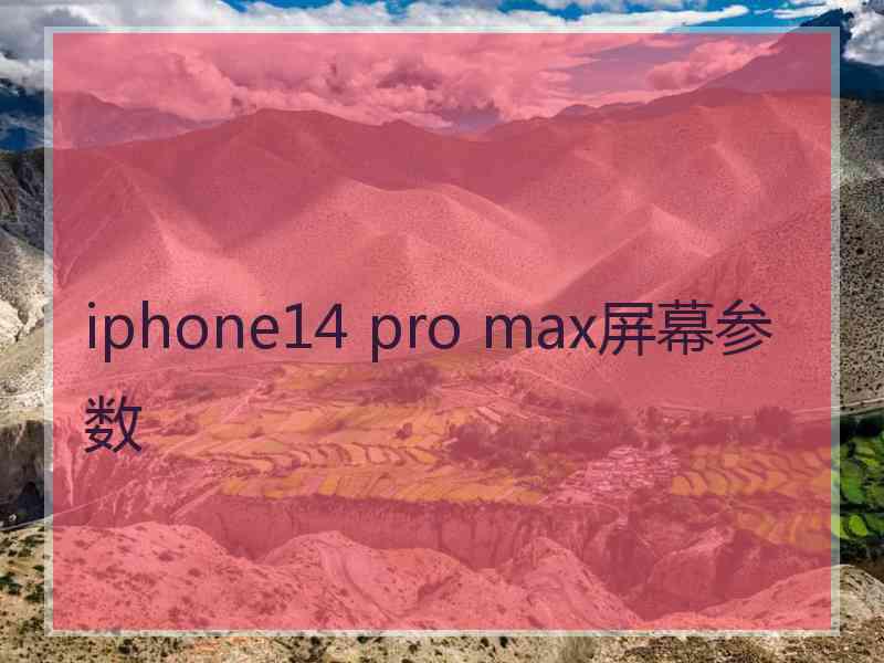 iphone14 pro max屏幕参数