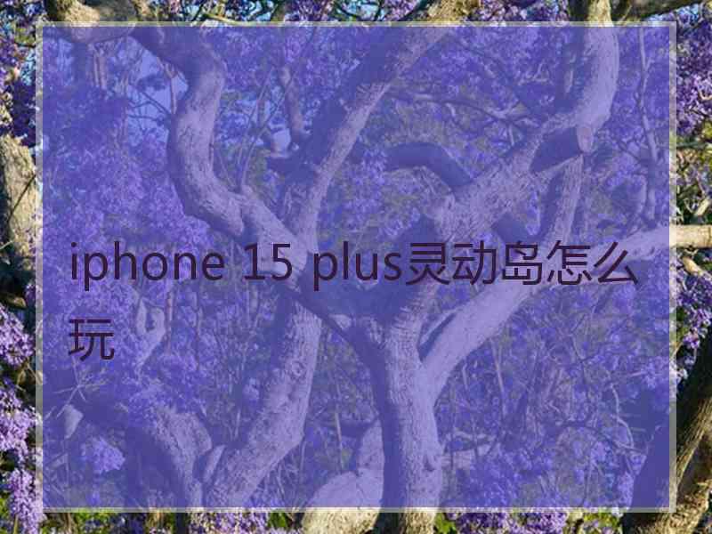 iphone 15 plus灵动岛怎么玩