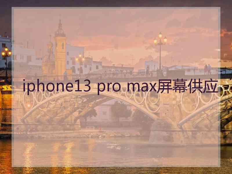 iphone13 pro max屏幕供应