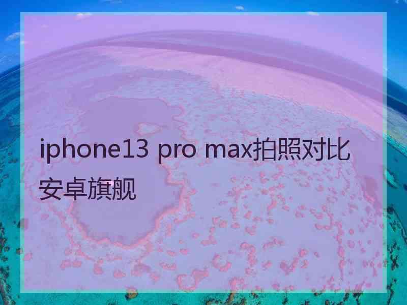 iphone13 pro max拍照对比安卓旗舰