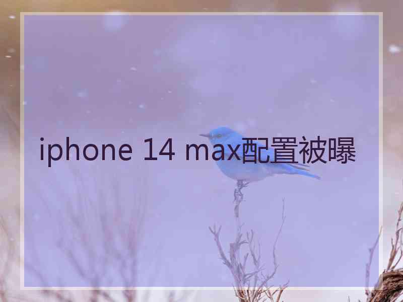 iphone 14 max配置被曝