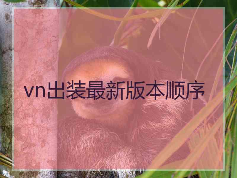 vn出装最新版本顺序