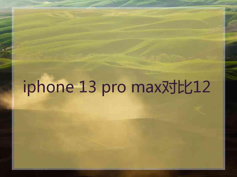 iphone 13 pro max对比12