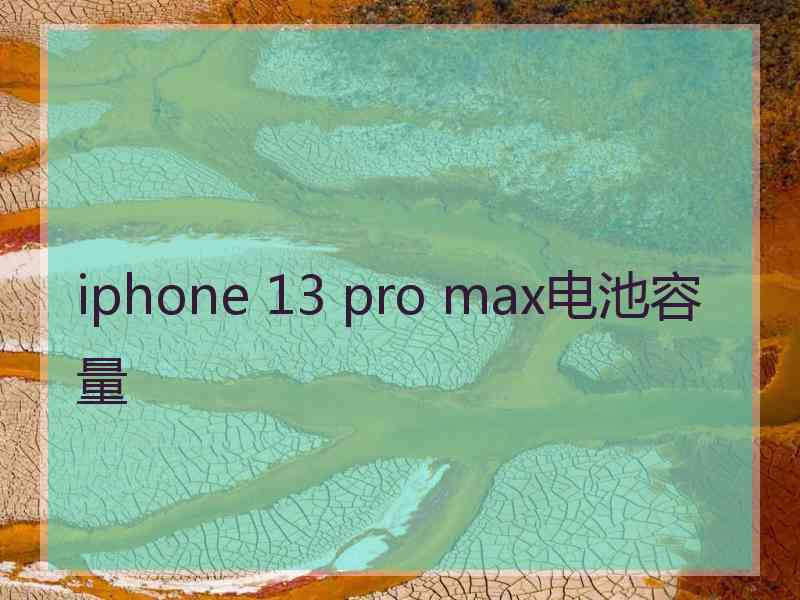 iphone 13 pro max电池容量