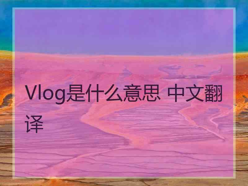 Vlog是什么意思 中文翻译