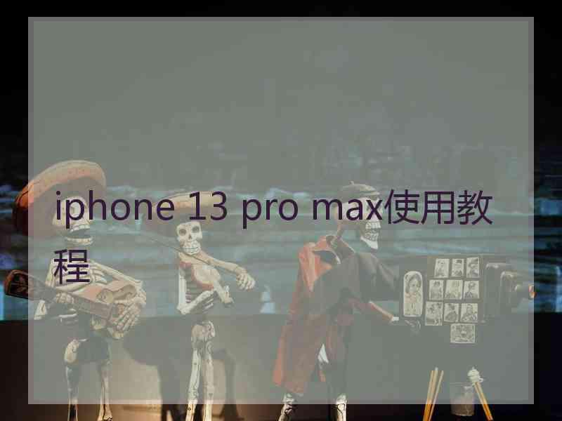 iphone 13 pro max使用教程