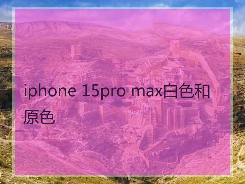 iphone 15pro max白色和原色