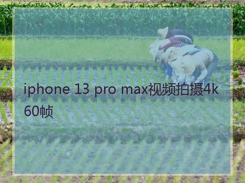 iphone 13 pro max视频拍摄4k60帧