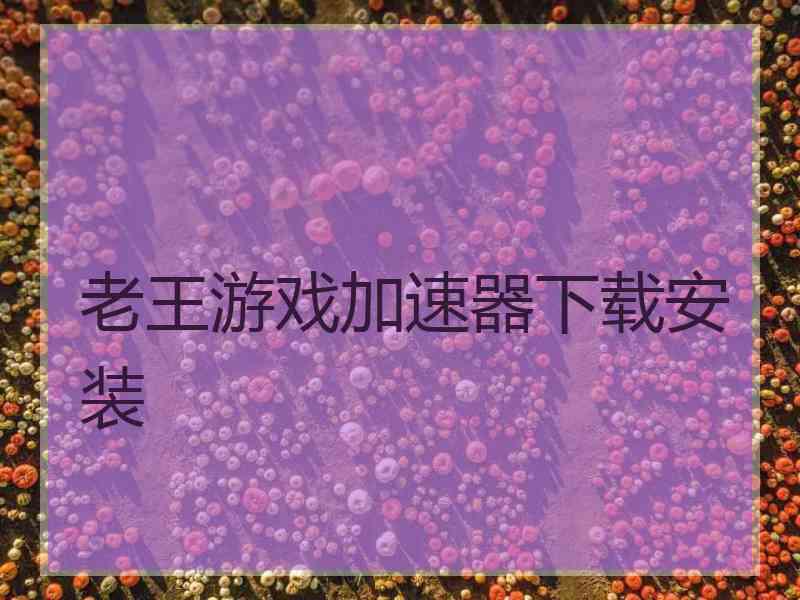 老王游戏加速器下载安装