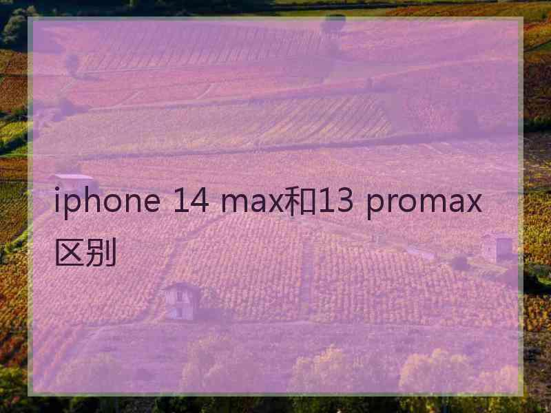 iphone 14 max和13 promax区别