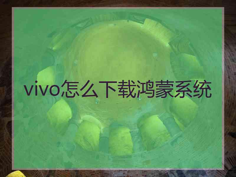 vivo怎么下载鸿蒙系统