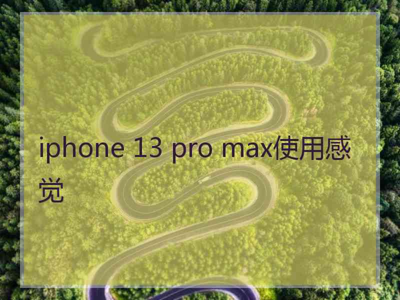 iphone 13 pro max使用感觉