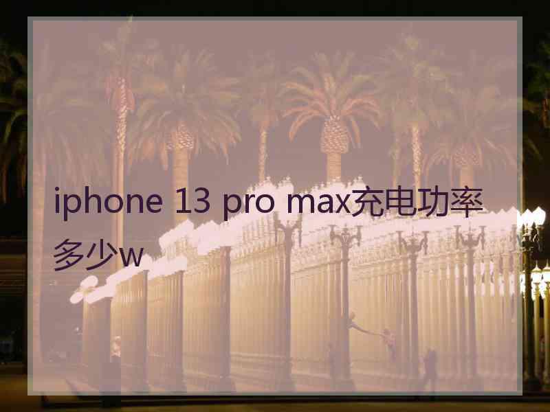 iphone 13 pro max充电功率多少w