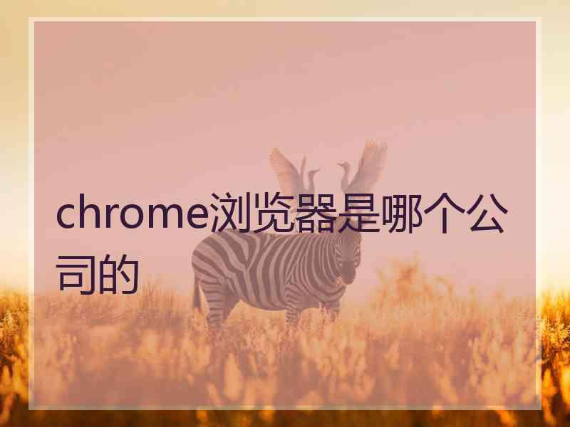 chrome浏览器是哪个公司的